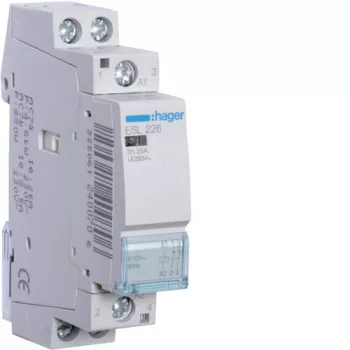   Hager Moduláris kontaktor 25A, 2 Nyitó érintkező, 12V AC 50 Hz (Hager ESL226)