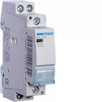  Hager Moduláris kontaktor 25A, 1 Záró + 1 Nyitó érintkező, 12V AC 50 Hz (Hager ESD227)