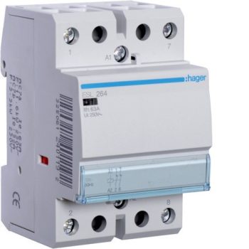   Hager ESL264, Moduláris kontaktor 63A, 2 Nyitó érintkező, 12V AC 50 Hz (Hager ESL264)