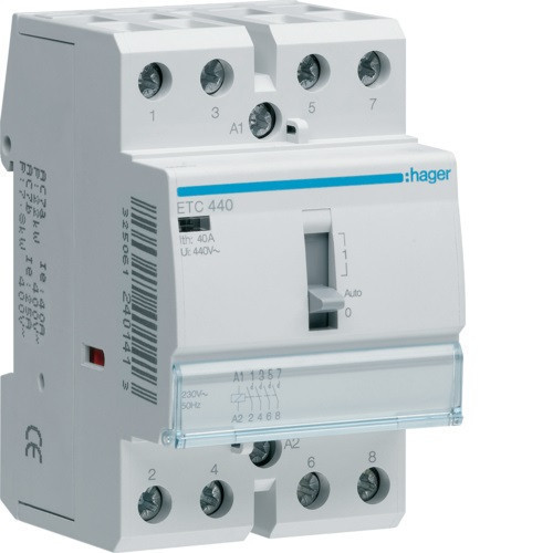 Mágneskapcsoló, 4Z, 40A, 230V AC, I-0-II, moduláris, kézzel is kapcsolható Mágneskapcsoló, 4Z, 40A, 230V AC, I-0-II, moduláris, kézzel is kapcsolható