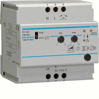   Hager EV100 Dimmer, univerzális, 1000W, Slave-ként vezérelhető, 1-10V bemenet