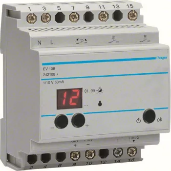   Hager EV108 Dimmer master készülék, komfort, programozható, max. 30db EV100 és EV102 vezérlésére, 1-10V kimen