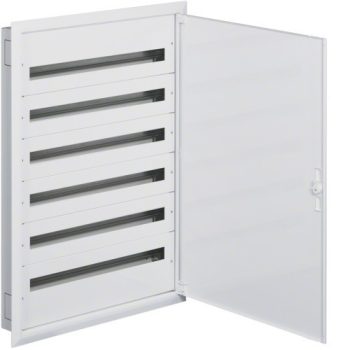   Hager Univers FW636FT Fém mezős elosztó, 216 modul, 6 sor, 1142x838x121mm, teli ajtóval, IP30, süllyesztett, Univers (Hager FW636FT)