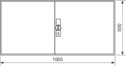 Hager FWB34D Univers mezős elosztó, falon kívüli, IP44, üres, 500x1050x161mm Hager FWB34D Univers mezős elosztó, falon kívüli, IP44, üres, 500x1050x161mm