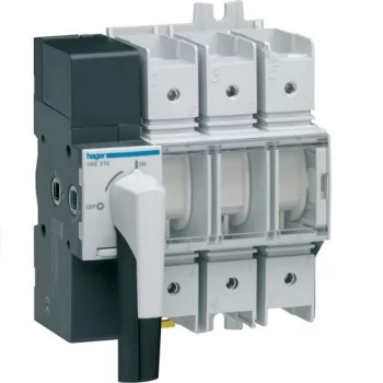   Hager HAE310, moduláris terheléskapcsoló 3P 100A 380/415V, látható kapcsolási helyzettel (Hager HAE310)