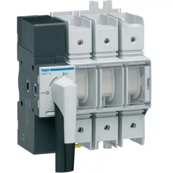   Hager HAE312, moduláris terheléskapcsoló 3P 125A 380/415V, látható kapcsolási helyzettel (Hager HAE312)