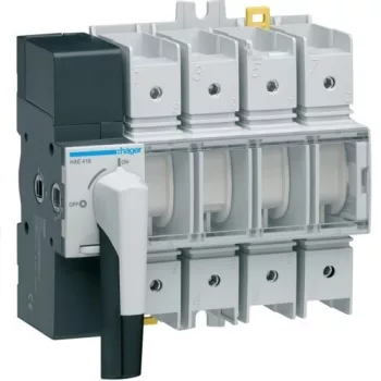   Hager HAE416, moduláris terheléskapcsoló 4P 160A 380/415V, látható kapcsolási helyzettel (Hager HAE416)