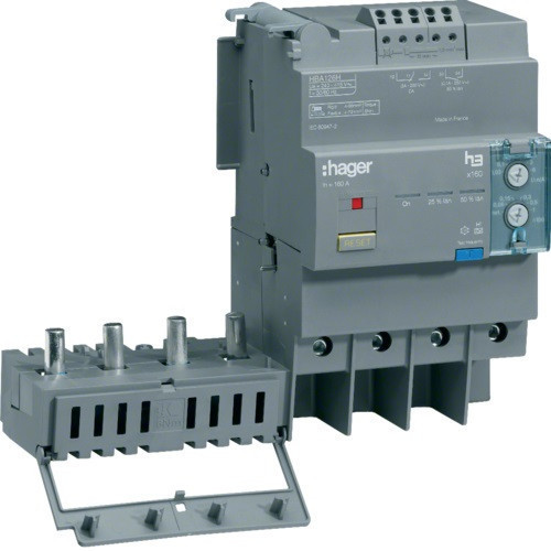 Hager HBA126H x160 áramvédő-kapcsoló blokk, 4P; 0,03-6A; 0,06-1s; 125A Hager HBA126H x160 áramvédő-kapcsoló blokk, 4P; 0,03-6A; 0,06-1s; 125A
