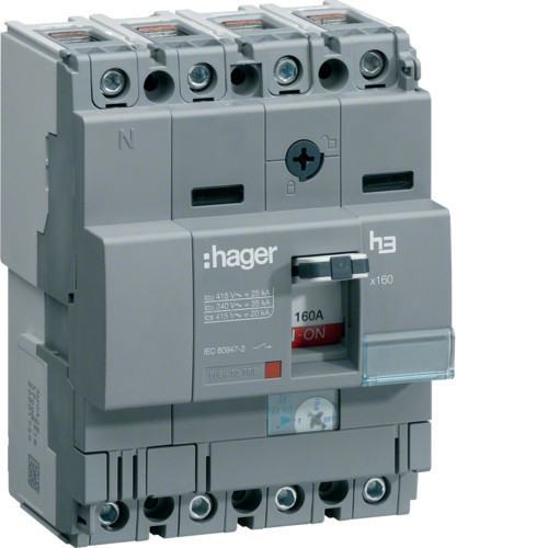 Hager HHA081H x160 TM kompakt megszakító, 4P, 80A, 25kA