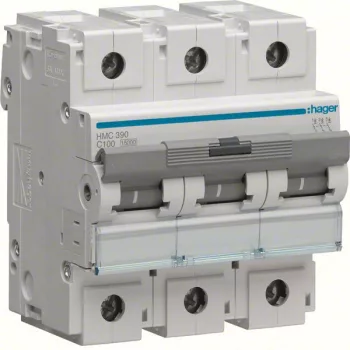 Hager HMC390 Kismegszakító 3P, C-100A,15kA, 4,5M