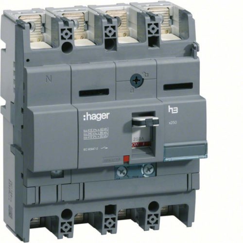 Hager HNB161H x250 TM kompakt megszakító, 4P, 160A, 40kA