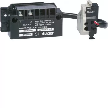   Hager HXD054H Késleltetett feszültségcsökkenési kioldó, h250-630, 200-240 V AC