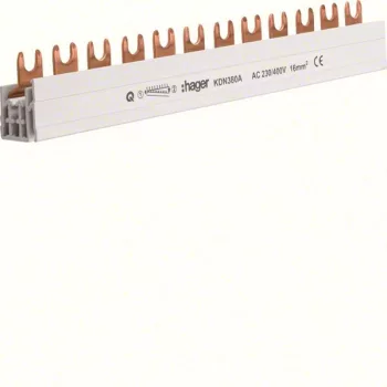   Hager KDN380A, Fázissín 3P, 12 modul, 210 mm-es, 16mm2 keresztmetszet, darabolható (Hager KDN380A).