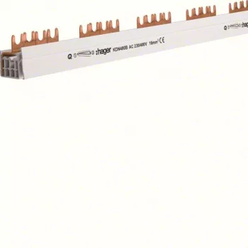   Hager KDN480B, Fázissín 4P, 56 modul, 1000 mm-es, 16mm2 keresztmetszet, darabolható (Hager KDN480B).