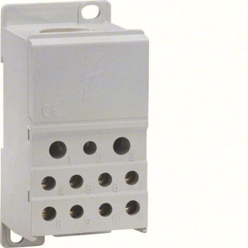   Hager KJ02A Szigetelt elosztó blokk, 1P, 250A, 1x95mm2 + 2x25 + 5x16 + 4x10mm2
