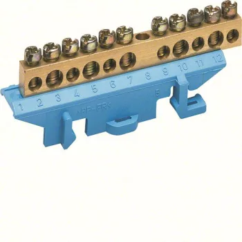   Hager Golf KM11N N/PE sín 5x16mm2+6x10mm2, L=73mm, talpra szerelt, kék (Hager KM11N)