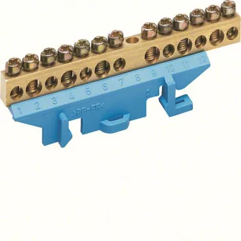   Hager Golf KM13N N/PE sín 6x16mm2+7x10mm2, L=85mm, talpra szerelt, kék (Hager KM13N)