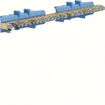   Hager Golf KM25N N/PE sín 1x25mm2+11x16mm2+13x10mm2, L=169mm, talpra szerelt, kék (Hager KM25N)