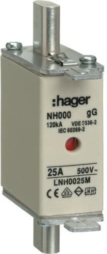 Hager LNH0025M NH 00C KTF/gG 25A 500V késes biztosító