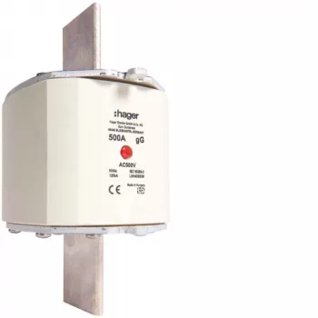 Hager LNH40500M NH4a gG 500V 500A késes biztosító