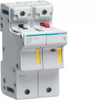  Hager LS612 Biztosítos szakaszoló, L51, 1P+N, 14x51mm, 50A; 3M