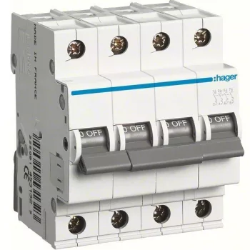   Hager MB406, Kismegszakító 4P,6A, B karakterisztika, 6 kA - KIFUTOTT - KIVÁLTÓ TERMÉK Hager MBN406