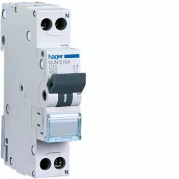 Hager MJN510A Kismegszakító 1P+N, C-10A, 4,5kA, 1M