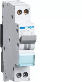 Hager MLN513A Kismegszakító 1P+N, C-13A, 6kA, 1M