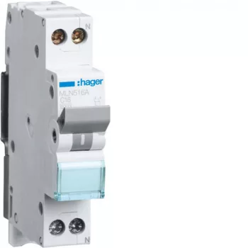 Hager MLN516A Kismegszakító 1P+N, C-16A, 6kA, 1M