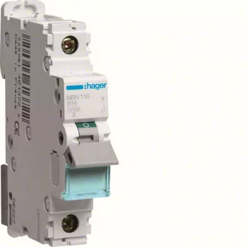 Hager NBN116 Kismegszakító 1P, B-16A, 10kA, 1M