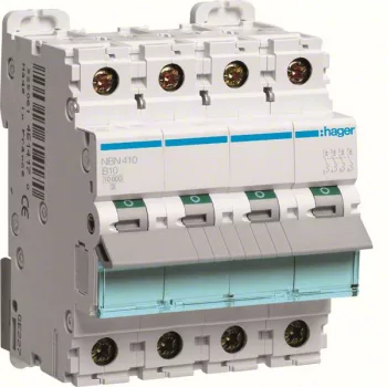 Hager NBN410 Kismegszakító 4P, B-10A, 10kA, 4M