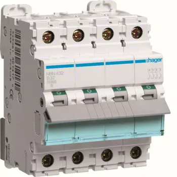 Hager NBN432 Kismegszakító 4P, B-32A, 10kA, 4M