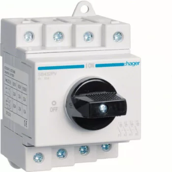   Hager SB432PV HAGER 32A 4 PÓLUSÚ DC SZAKASZOLÓ KAPCSOLÓ, SB432PV