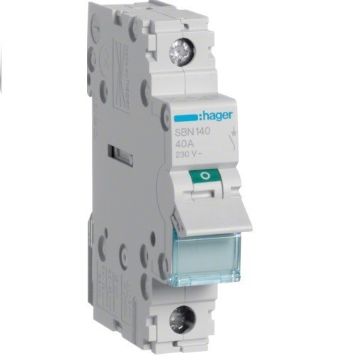 Hager SBN140, moduláris terheléskapcsoló 1P 40A 230 V (Hager SBN140)
