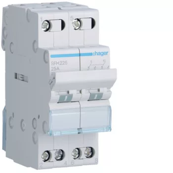 Hager SFH225 Wechselschalter 2P 25A Fusskontakt oben