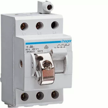 Hager SH363S Kompakt kikapcsoló, 3P, 63A, zárható, 2,5M