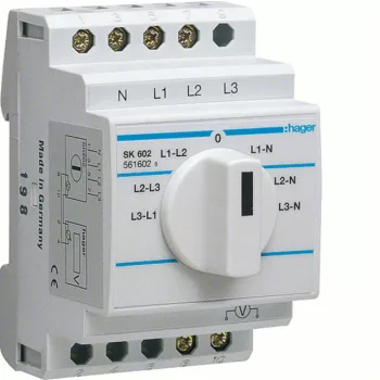   Hager SK602 Voltmérő átkapcsoló, 7 állású, 20A, 400V, 3M