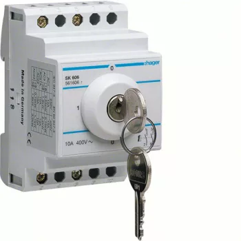   Hager SK606 Kulcsos kapcsoló, I-II, 10A, 2P, 400V, moduláris, 3M