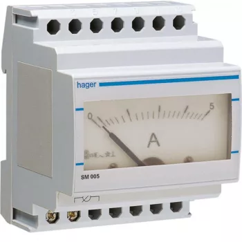   Hager SM005 Analóg ampermérő, 1 fázisú, direktmérés, 0-5A, moduláris