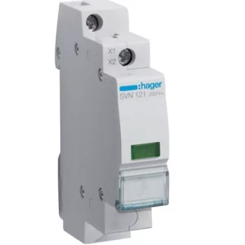   Hager SVN121, moduláris jelzőlámpa, 1db zöld leddel, 230V AC (Hager SVN121)