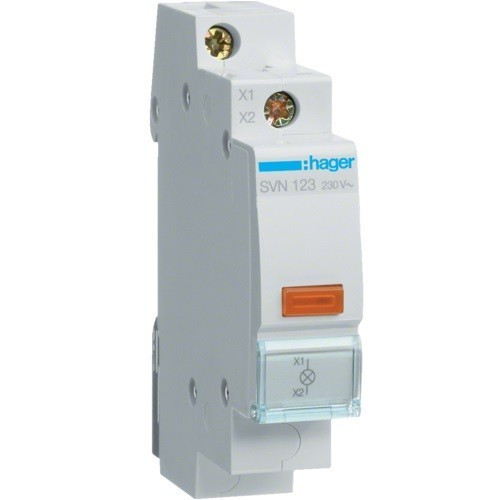 Hager SVN123, moduláris jelzőlámpa, 1db narancs leddel, 230V AC (Hager SVN123)