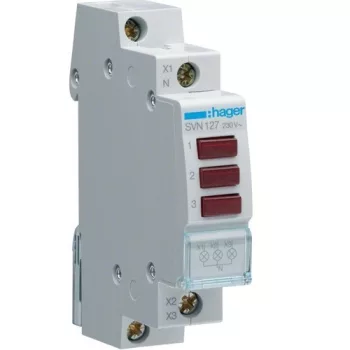   Hager SVN127, moduláris jelzőlámpa, 3db piros leddel, 230V AC (Hager SVN127)