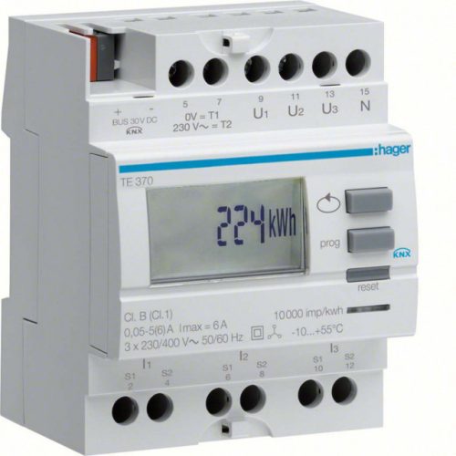 Hager TE370 KNX áramváltós fogyasztásmérő, 5A, 1