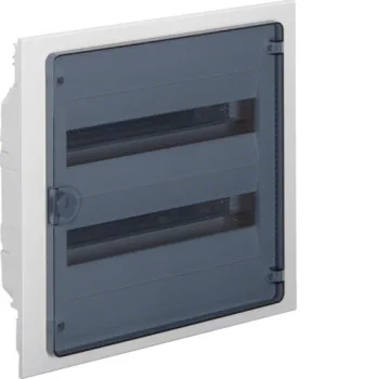   Hager Golf VF218TD Műanyag kiselosztó, 36 modul, 2 sor, füstszínű ajtóval, IP40, süllyesztett, Golf (Hager VF218TD)