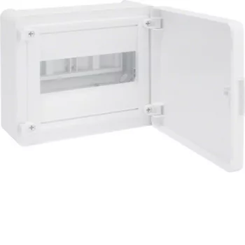   Hager Golf VS108PD Műanyag kiselosztó, 8 modul, 1 sor, teli ajtóval, IP40, falon kívüli, Golf (Hager VS108PD)