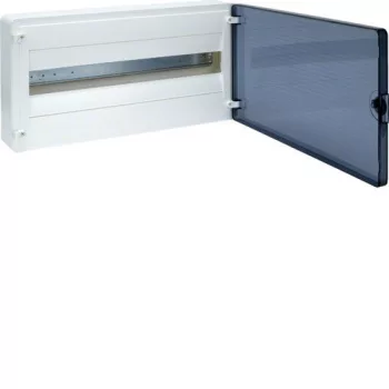   Hager Golf VS122TD Műanyag kiselosztó, 22 modul, 1 sor, füstszínű ajtóval, IP40, falon kívüli, Golf (Hager VS122TD)