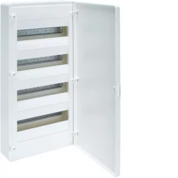   Hager Golf VS412PD Műanyag kiselosztó, 48 modul, 4 sor, teli ajtóval, IP40, falon kívüli, Golf (Hager VS412PD)