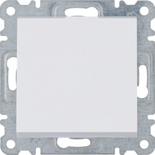 Hager Lumina WL0010 egypólusú kapcsoló (101), fehér burkolattal, keret nélkül, süllyesztett, rugós bekötés, 10A 250V IP20 (IP44 531884 tömítőkészlettel, külön rendelhető)
