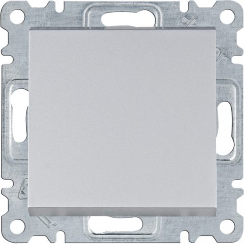 Hager Lumina WL0032 keresztkapcsoló (107), ezüst burkolattal, keret nélkül, süllyesztett, rugós bekötés, 10A 250V IP20 (IP44 531884 tömítőkészlettel, külön rendelhető)