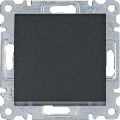 Hager Lumina WL0033 keresztkapcsoló (107), fekete burkolattal, keret nélkül, süllyesztett, rugós bekötés, 10A 250V IP20 (IP44 531884 tömítőkészlettel, külön rendelhető)